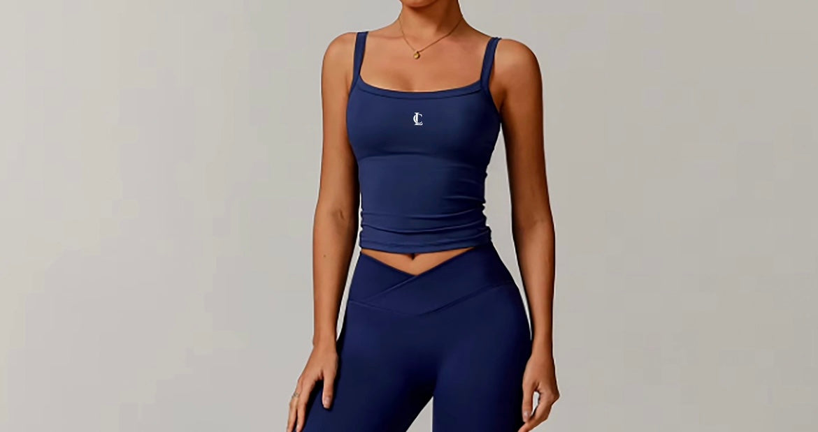 Signature ‘Singlet’ with build in bra - NeonNavyBlue