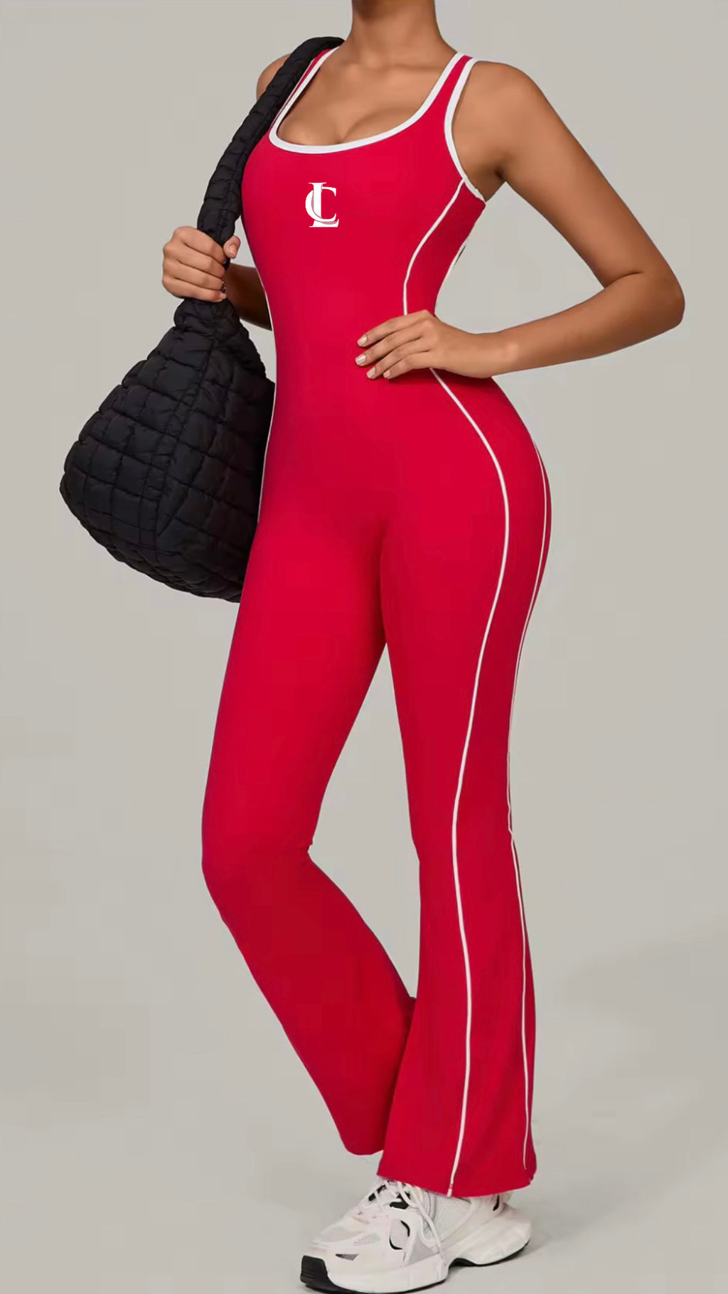‘Spice Jumpsuit’ - red with white 3D contour