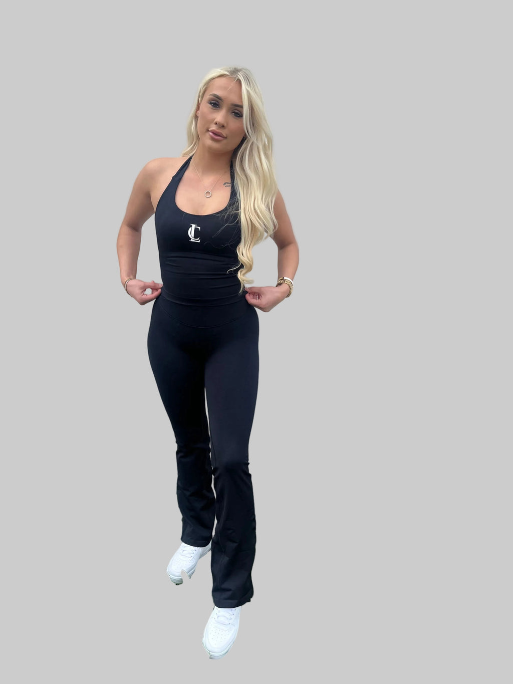 ‘Signature Scrunch Flare’ with V cross front -Black