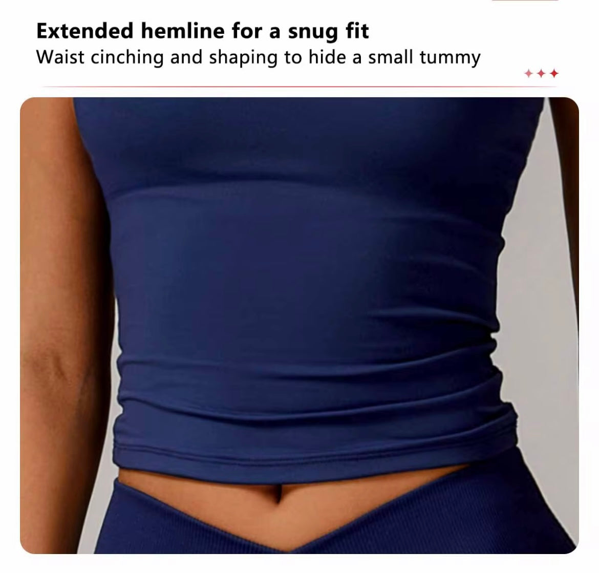 Signature ‘Singlet’ with build in bra - NeonNavyBlue