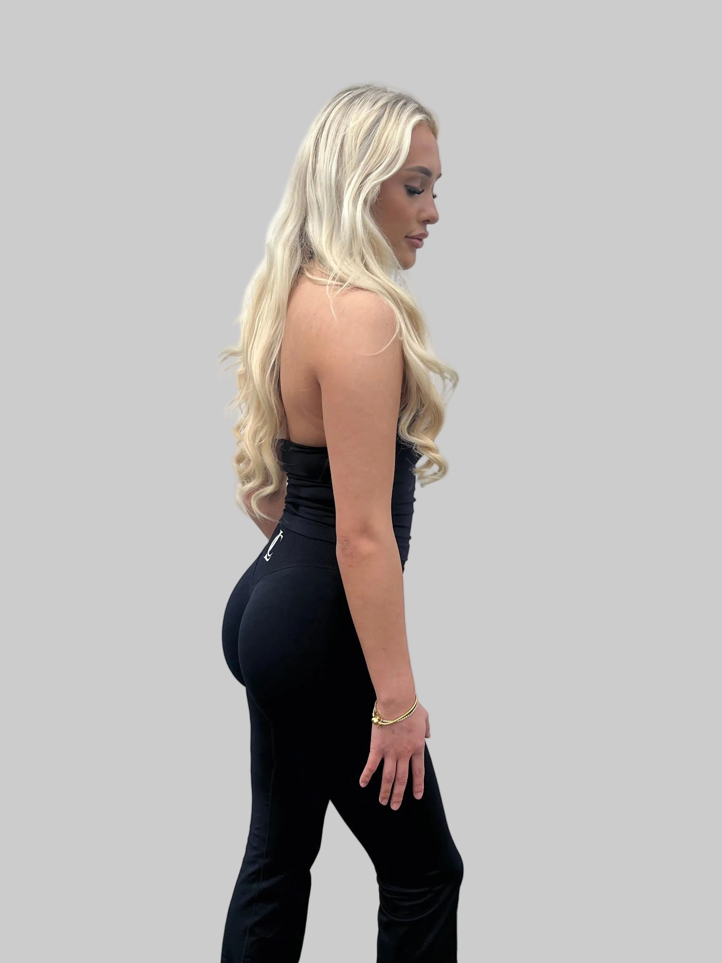 ‘Signature Scrunch Flare’ with V cross front -Black