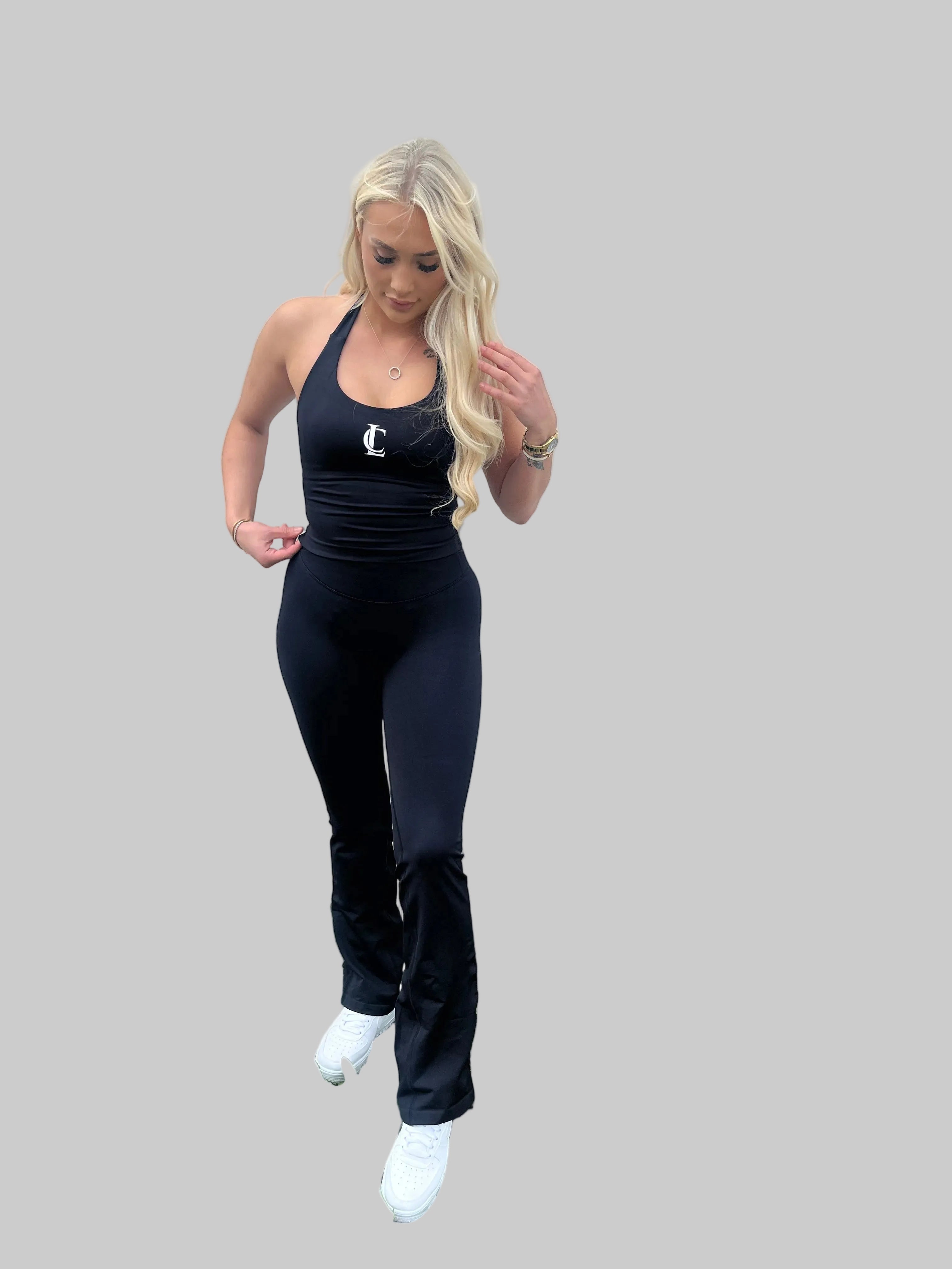 ‘Signature Scrunch Flare’ with V cross front -Black