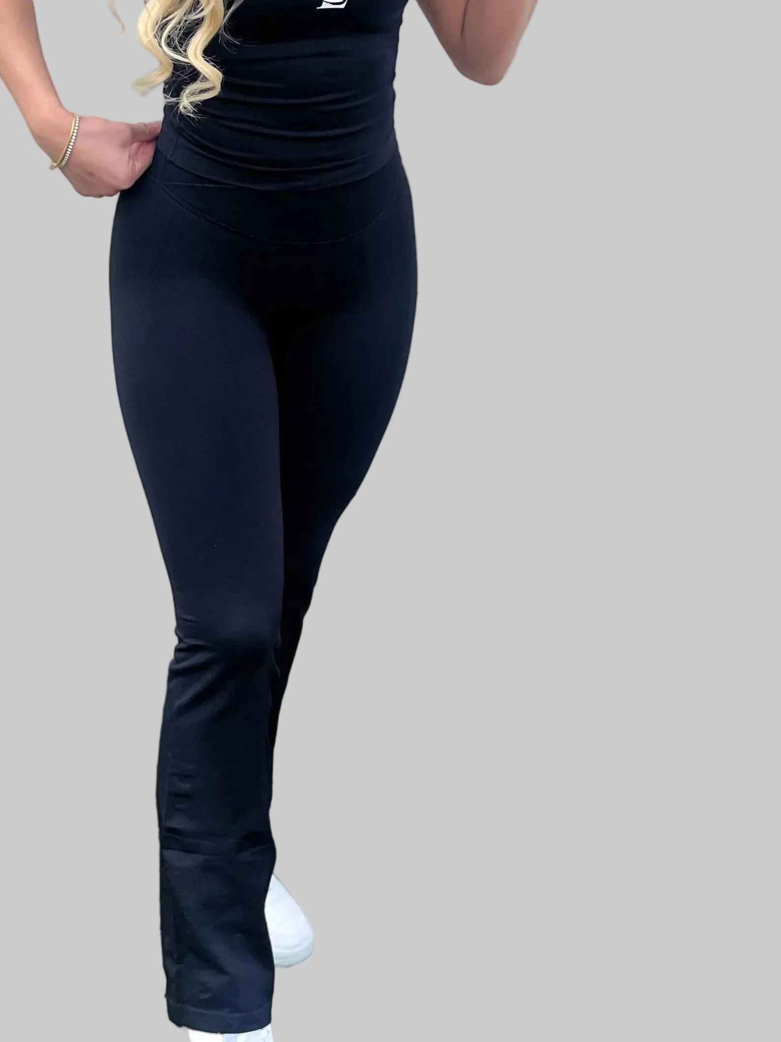 ‘Signature Scrunch Flare’ with V cross front -Black