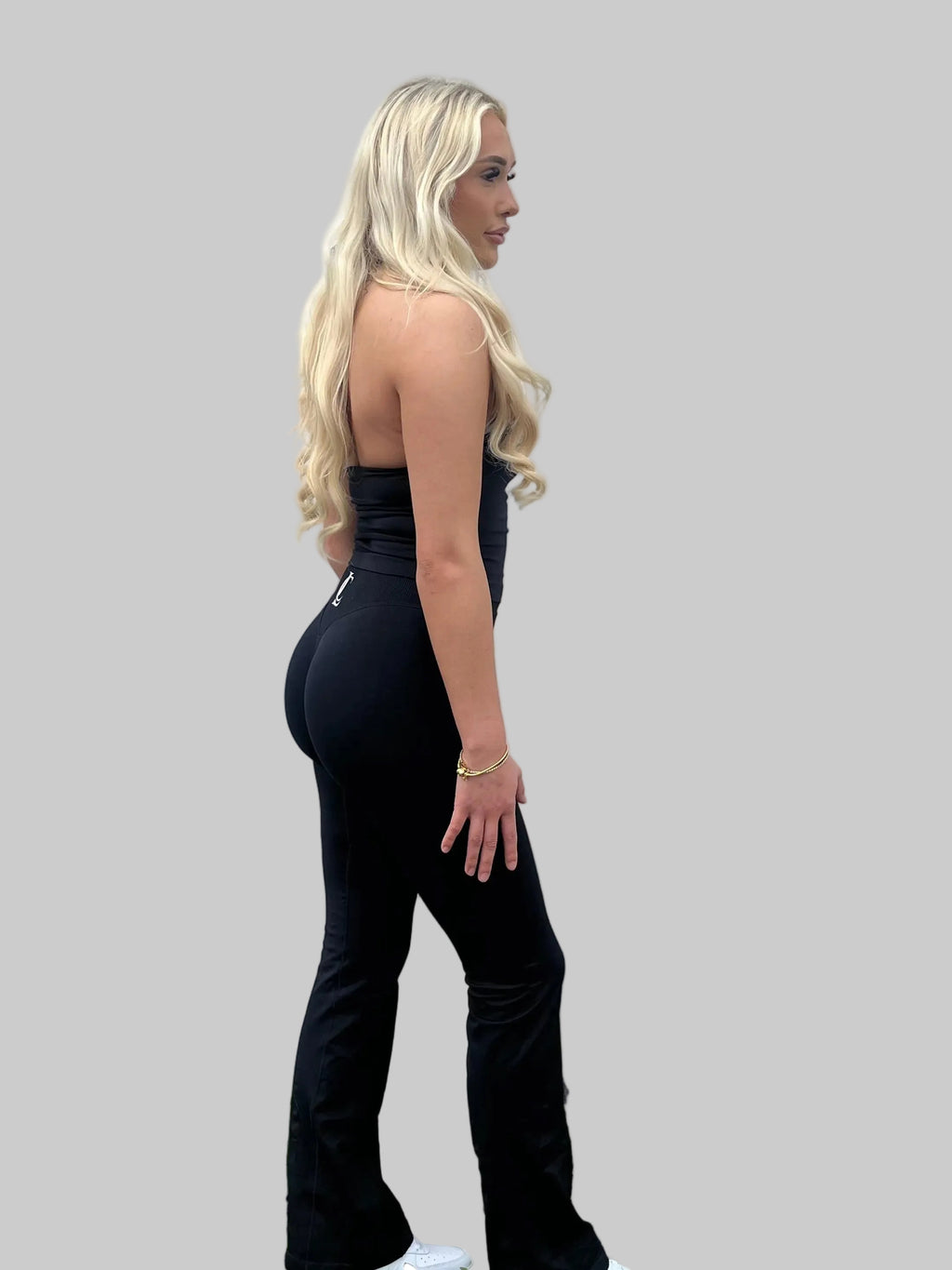 ‘Signature Scrunch Flare’ with V cross front -Black