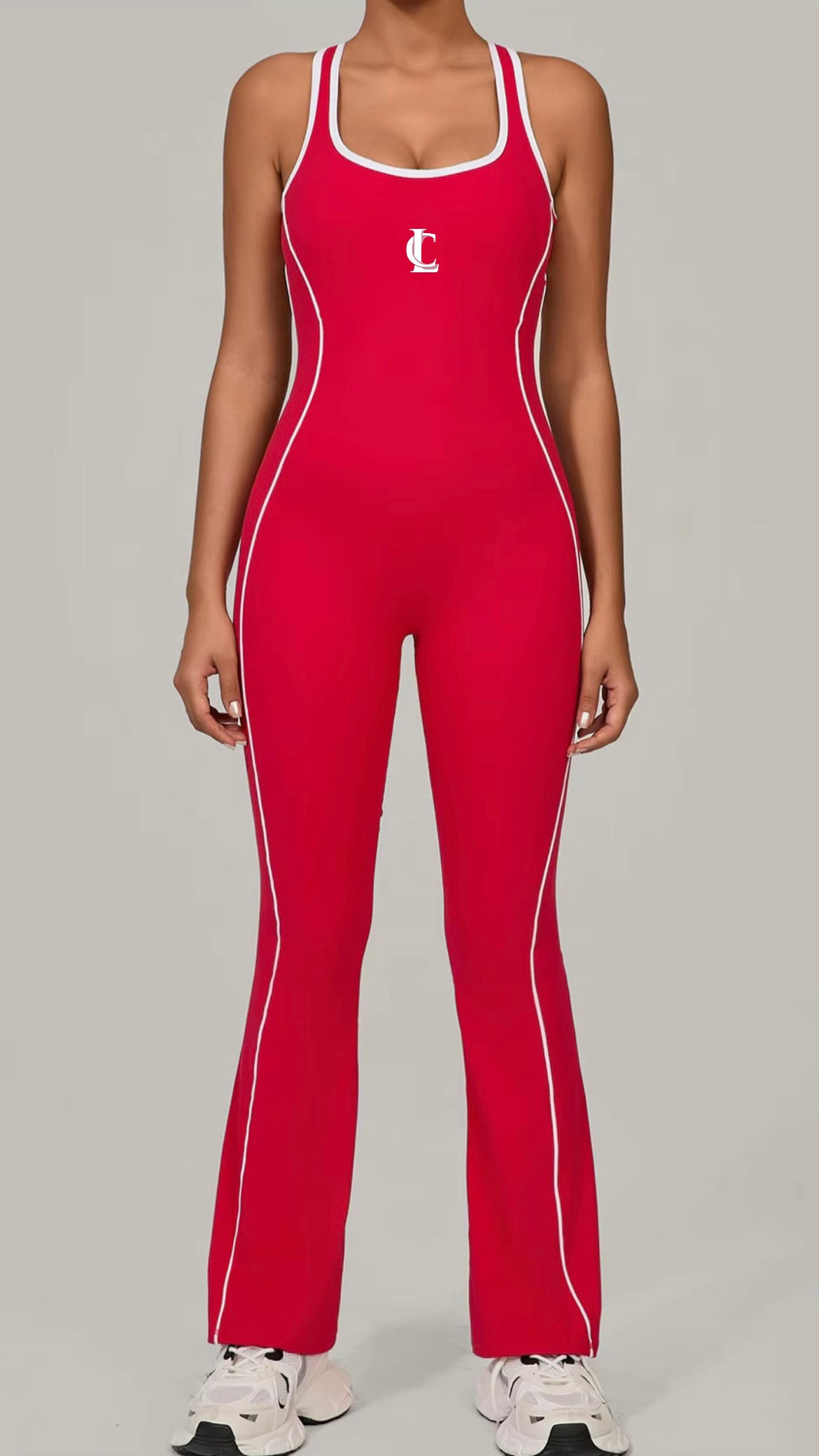 ‘Spice Jumpsuit’ - red with white 3D contour